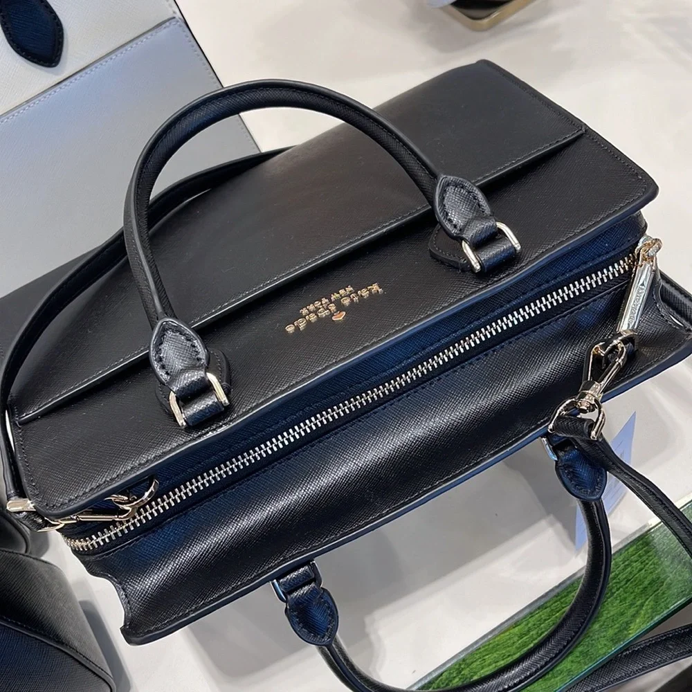 Kate Spade Madison Safiano Leather Medium Satchel Handbag COLOR: Black NWT